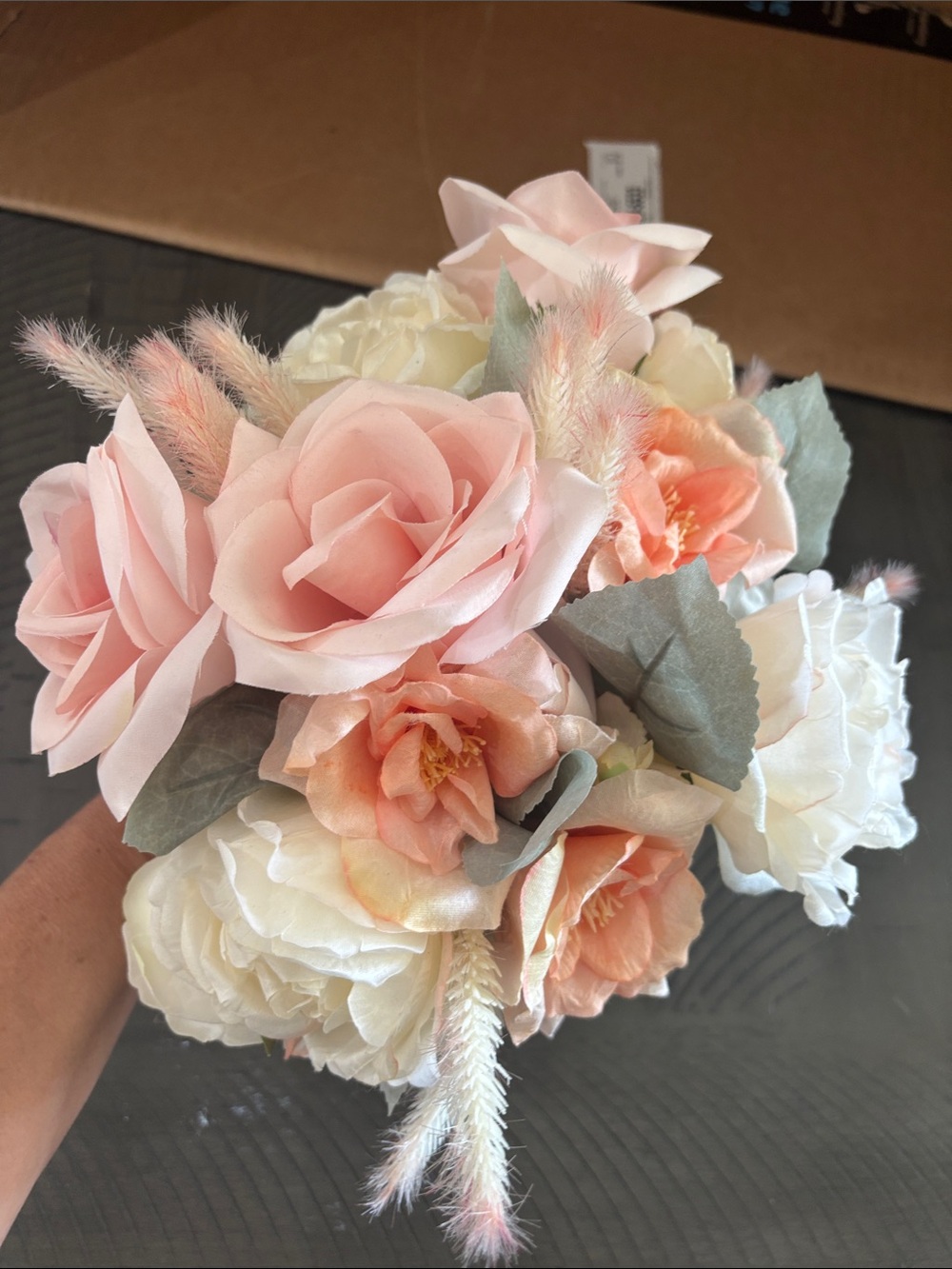 Bridal Michaels Peach, Pink & Cream Faux Floral Arrangement large
